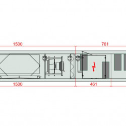 VENTUS Supply and exhaust ceiling suspended unit VVS010s FPVHS-SFPV, Airflow: 1100m³/h, EP: 300Pa