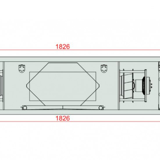 VENTUS Supply and exhaust ceiling suspended unit VVS030s FPVH-FPV, Airflow: 3300m³/h, EP: 300Pa