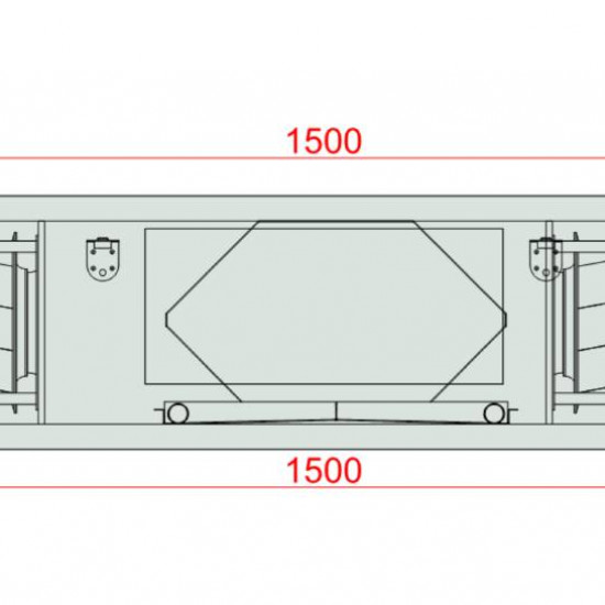 VENTUS Supply and exhaust ceiling suspended unit VVS015s FPV-FPV, Airflow: 1500m³/h, EP: 300Pa