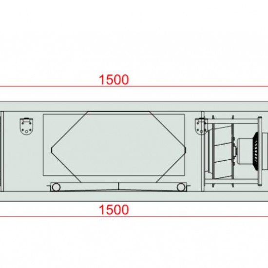 VENTUS Centrala podwieszana nawiewno-wywiewna VVS015s FPVH-FPV, WYDATEK: 1500m³/h, EP: 300Pa