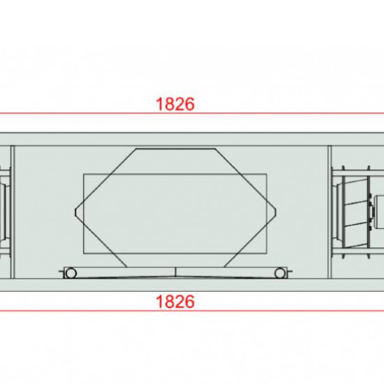 VENTUS Centrala podwieszana nawiewno-wywiewna VVS020s FPVH-FPV, WYDATEK: 2200m³/h, EP: 300Pa