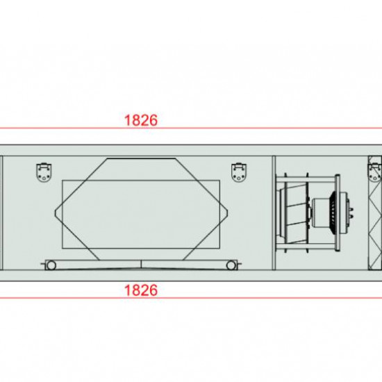 VENTUS Centrala podwieszana nawiewno-wywiewna VVS030s FPVHC-FPV, WYDATEK: 3300m³/h, EP: 300Pa