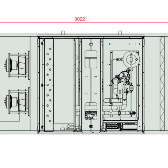 VENTUS Supply and exhaust floor mounted unit VVS055c HFXVH-FXV, Airflow: 3750m³/h, EP: 300Pa