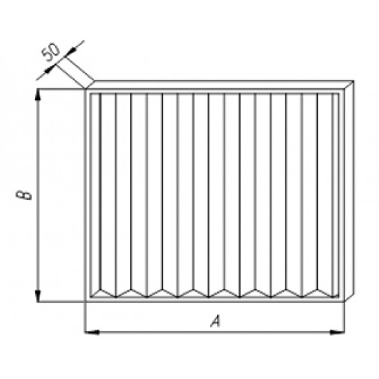 Panel filter 1251 x  627 x 50 class G4 (Coarse 75%) 